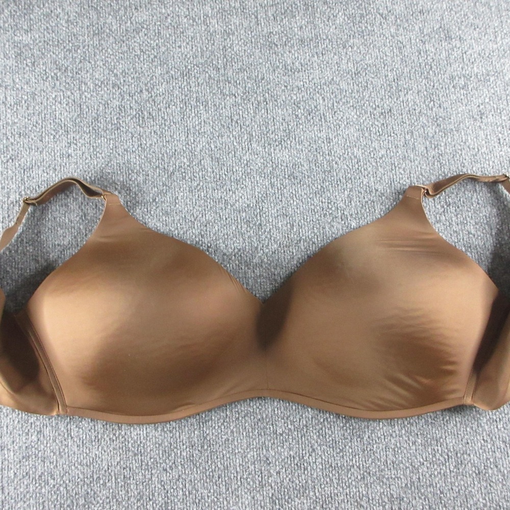 Soma Vanishing Back Wireless Bra Womens 40H Brown Lightly Lined Seamless Tee